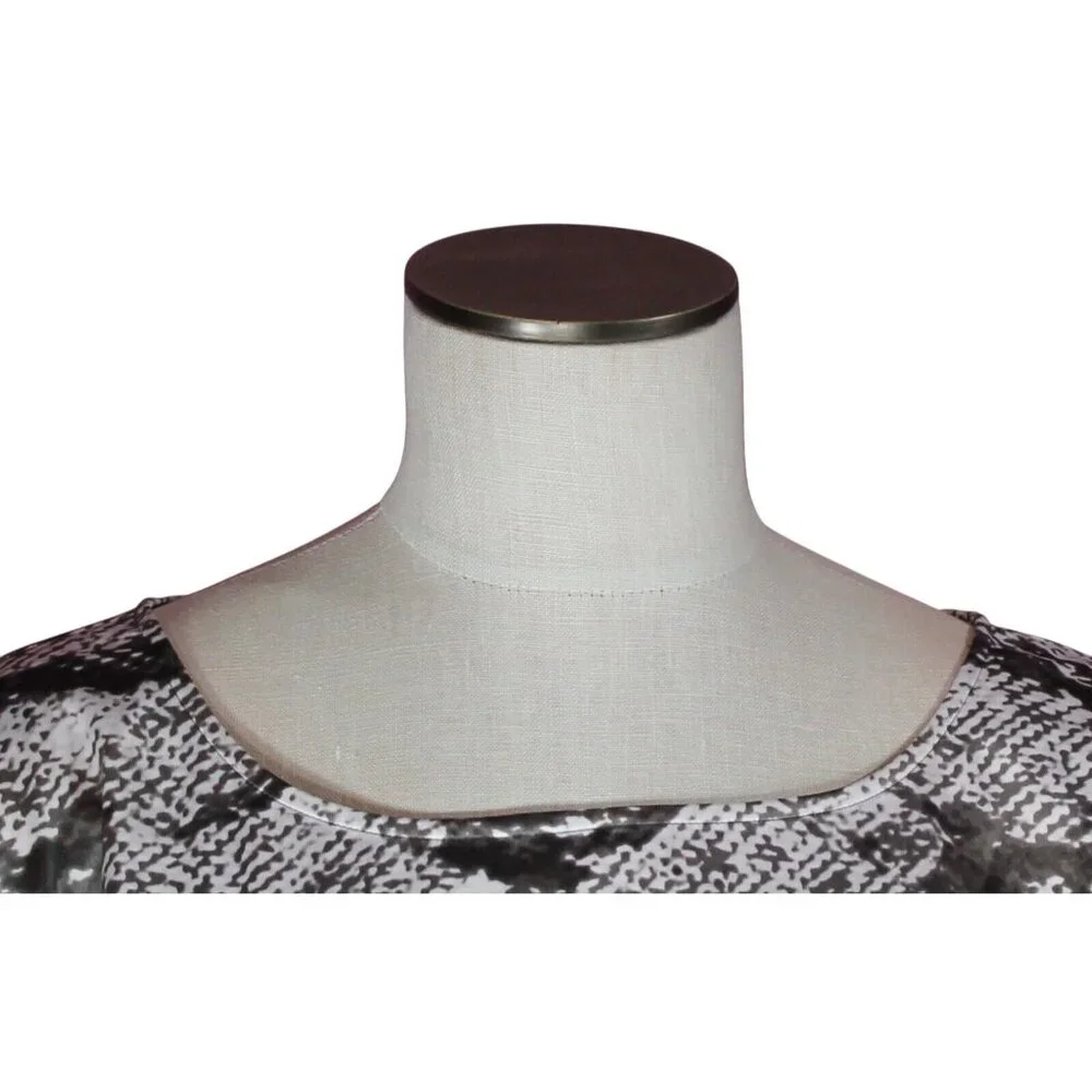 Chicos Womens Blouse Animal Print Silky Brown & White Wide Sleeve 3 XL 16/18 - Picture 4 of 9